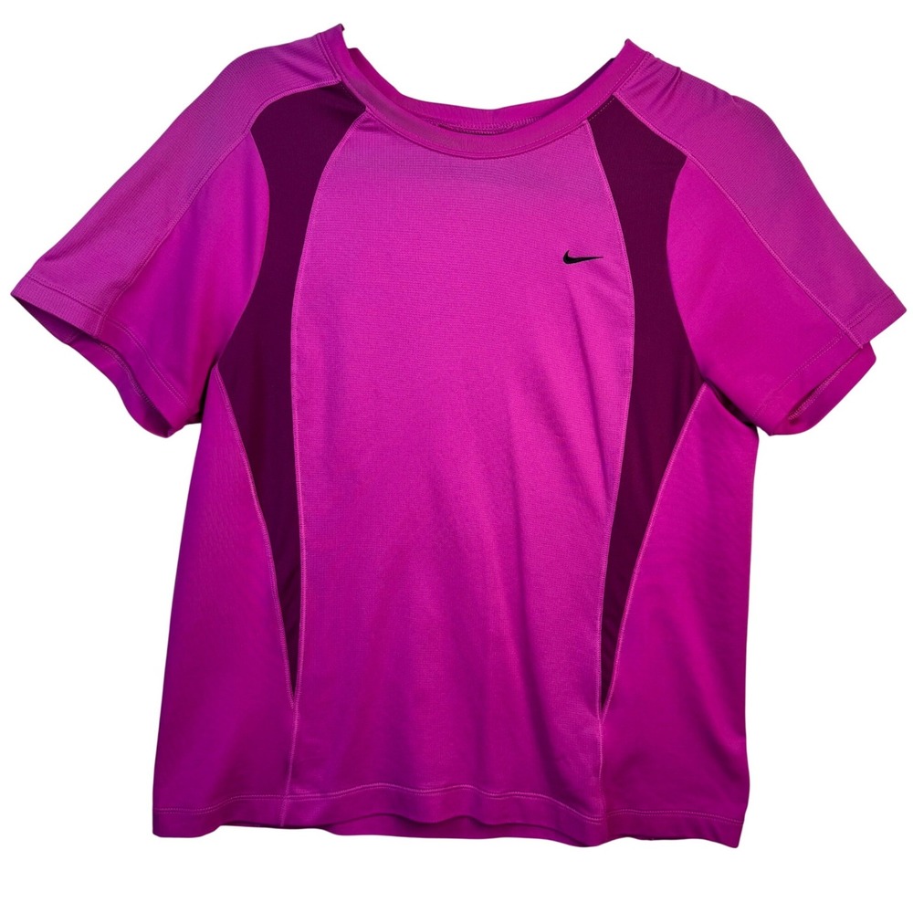 Nike Shirt Women's Medium Pink Athletic T-Shirt Short Sleeve Fit Dry Workout
